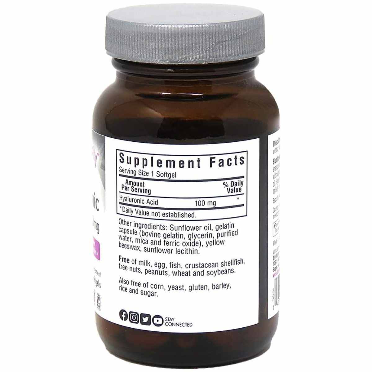 Bluebonnet Beautiful Ally Hyaluronic Acid - 100 mg - 90 Cápsulas Blandas - Haz Tu Pedido