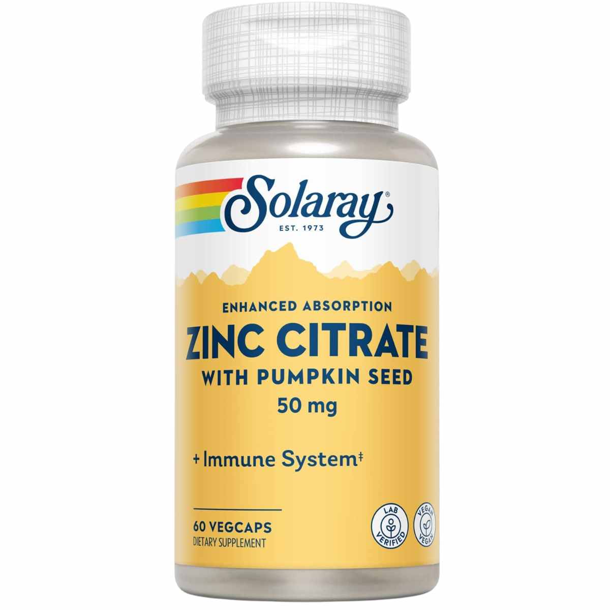 Solaray Zinc Citrate - 60 Cápsulas Veganas - Haz Tu Pedido