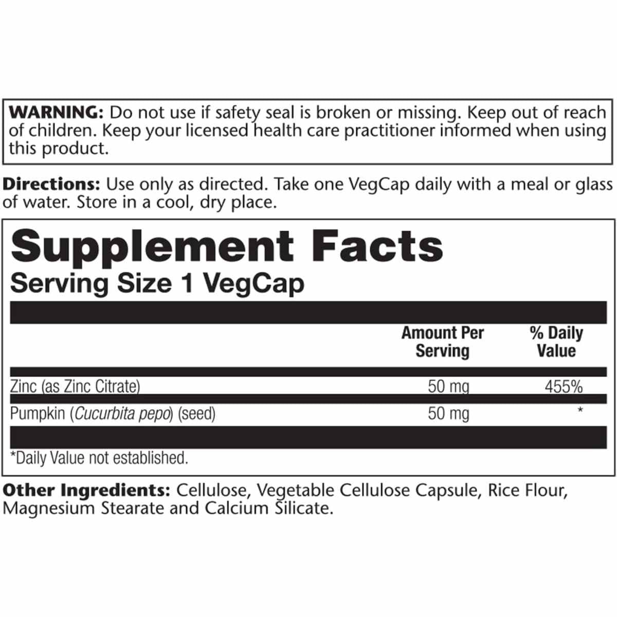 Solaray Zinc Citrate - 60 Cápsulas Veganas - Haz Tu Pedido