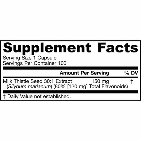 Cardo Mariano 150 mg - 100 Cápsulas - Haz Tu Pedido
