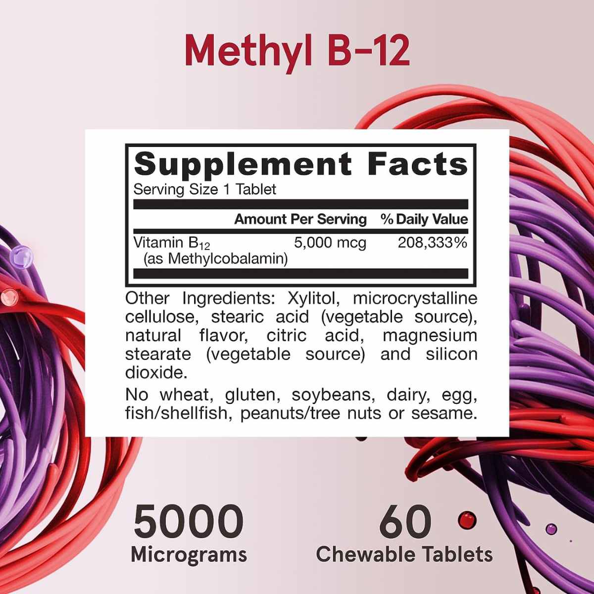Metil B12 - 5000 mcg - Cereza - 60 Pastillas Masticables - Haz Tu Pedido