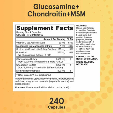 Glucosamina con Condroitina y MSM - 240 Cápsulas - Haz Tu Pedido