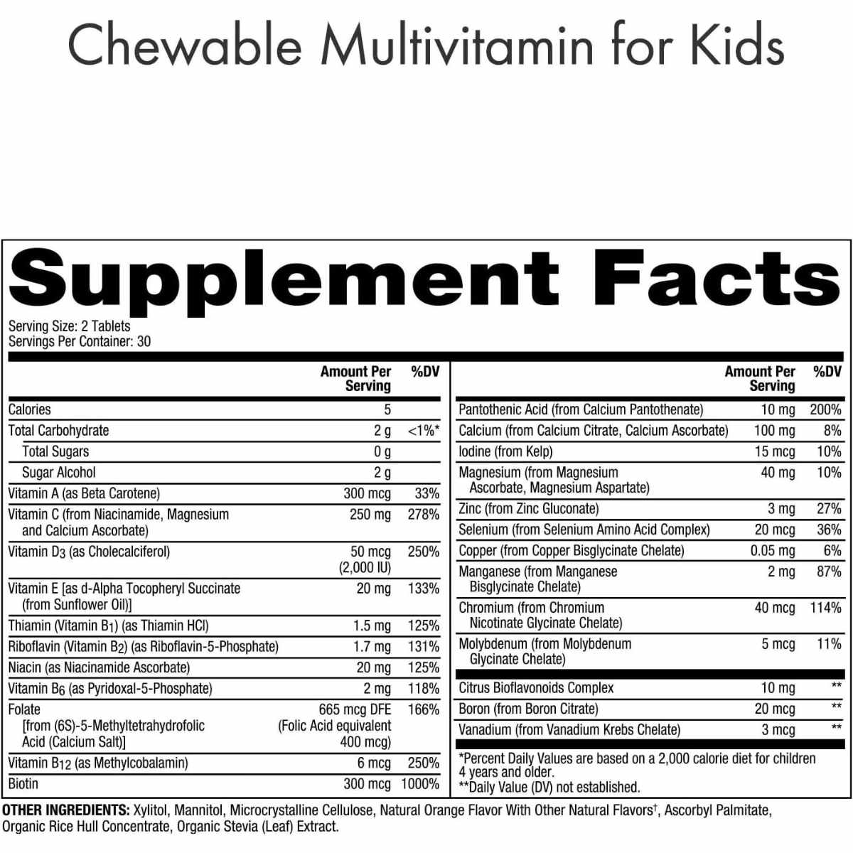 Chewable Multivitamin For Kids - 60 Tabletas - Haz Tu Pedido