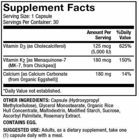 Calcio con Vitamina D3 y K2 - Haz Tu Pedido