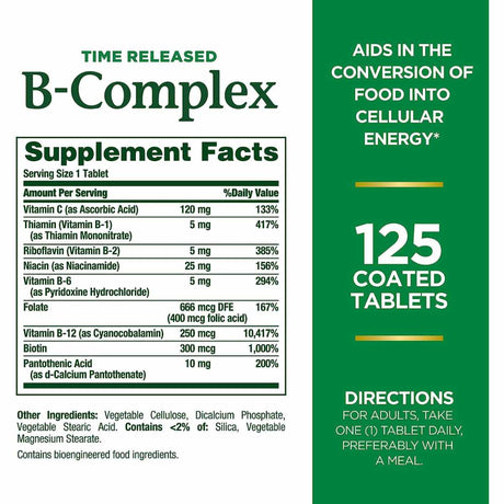 Complejo de Vitamina B - 125 Tabletas - Haz Tu Pedido