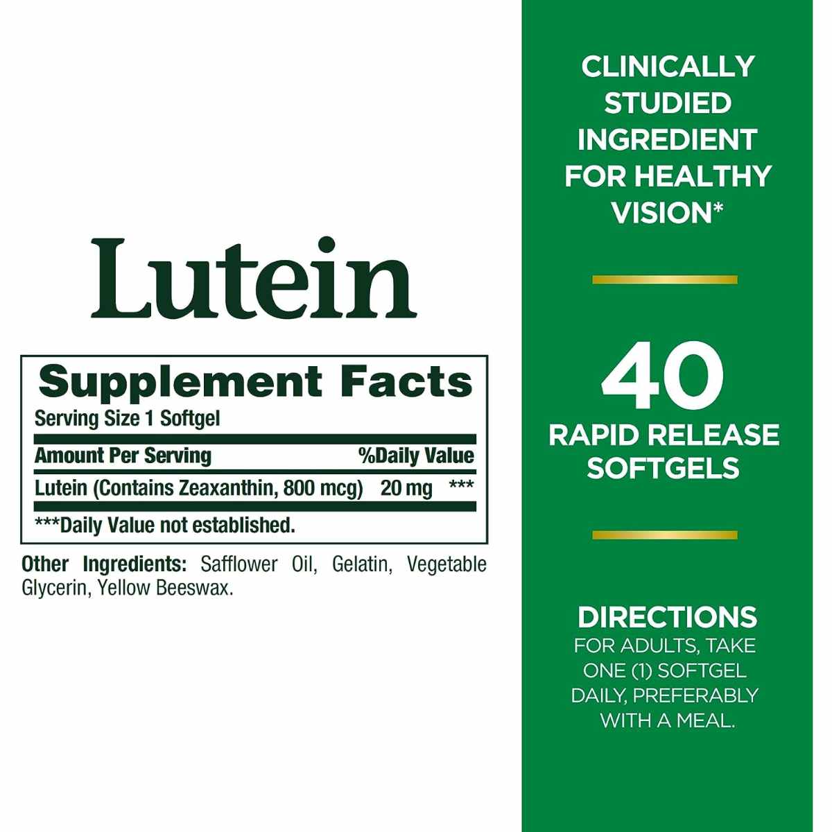 Luteína 20 mg - 40 Cápsulas Blandas - Haz Tu Pedido