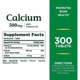 Calcio 500mg con Vitamina D3 - 300 Tabletas - Haz Tu Pedido
