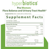 Hyperbiotics Probiótico PRO-Mujeres Equilibrio de Flora y Salud Urinaria 5 Mil Millones CFU - 30 Microperlas de Liberación Prolongada - Tabla Nutricional - Haz Tu Pedido