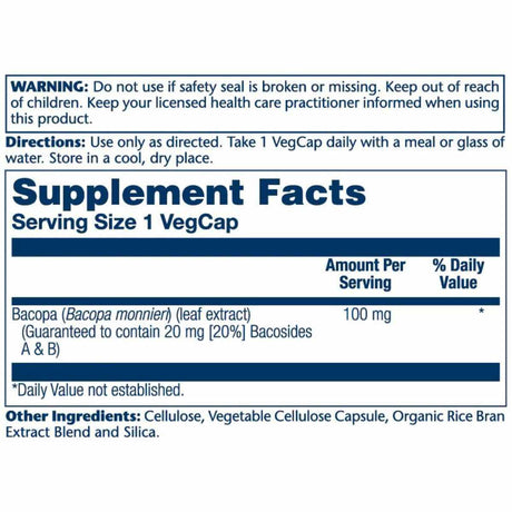 Bacopa - 100 mg - 60 Cápsulas - Haz Tu Pedido