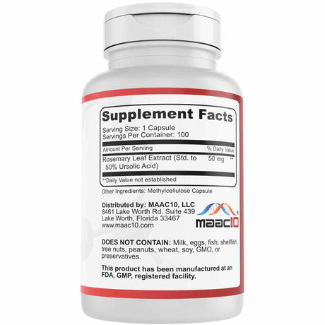 Ácido Ursólico 50 mg - 100 Cápsulas - Haz Tu Pedido