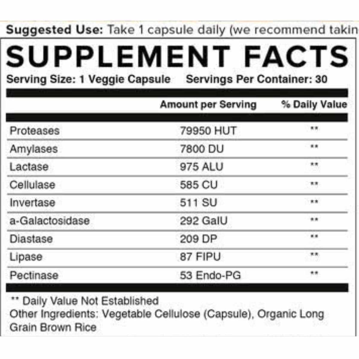 Enzimas Digestivas - 30 Cápsulas Veganas - Haz Tu Pedido