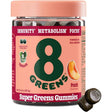Frasco de suplemento 8Greens Mezcla de Verdes Durazno 50 gomitas