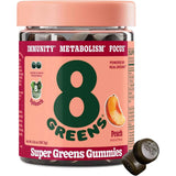 Frasco de suplemento 8Greens Mezcla de Verdes Durazno 50 gomitas