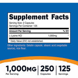L-Lisina - 1000 mg - 250 Cápsulas - Haz Tu Pedido