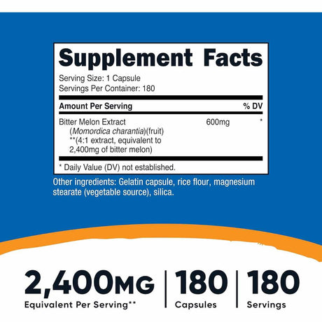 Melón Amargo 600 mg - 180 Cápsulas - Haz Tu Pedido