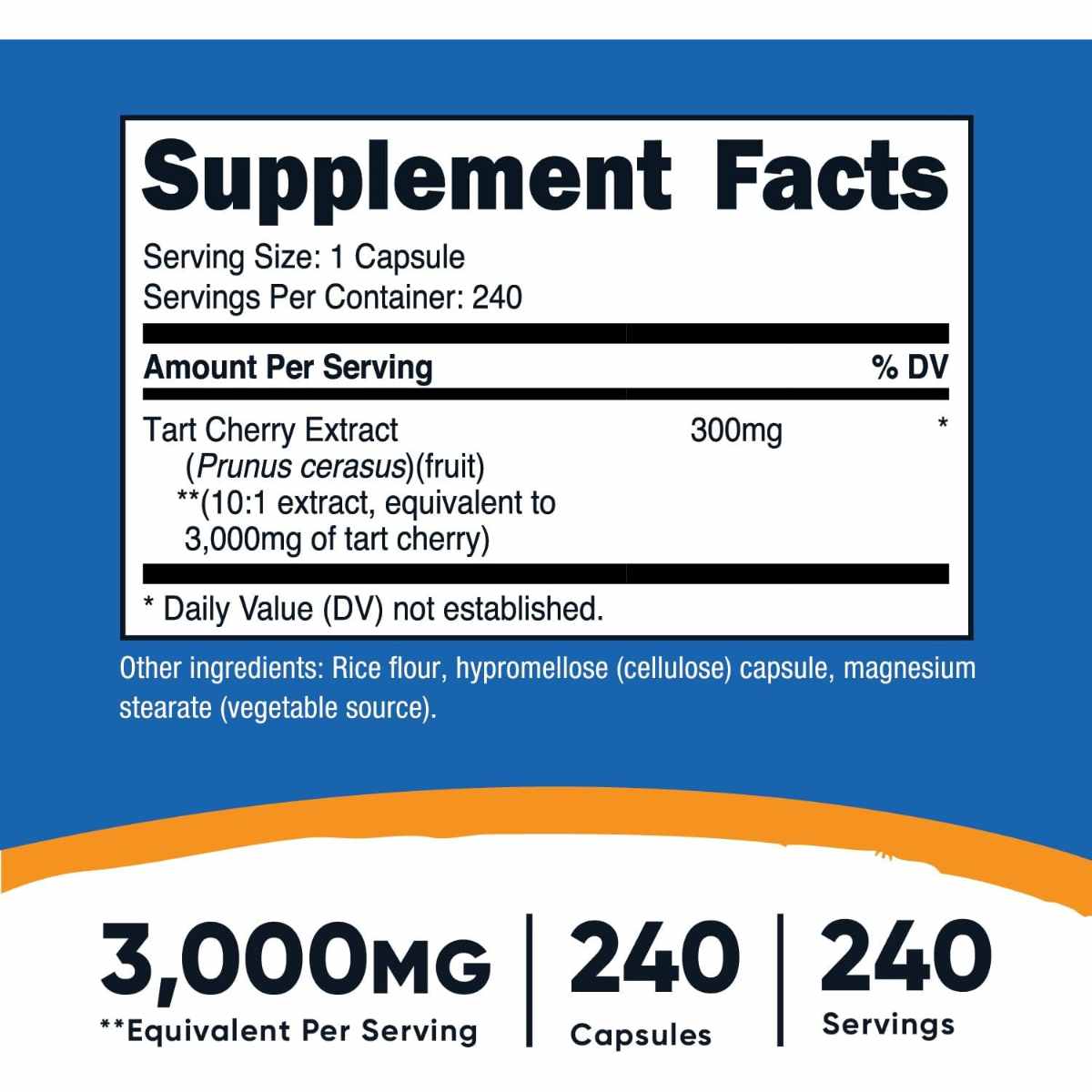 Extracto de Cereza Ácida - 3000 mg - 240 Cápsulas - Haz Tu Pedido