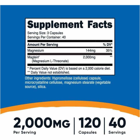 Magtein L-Threonato - 120 Cápsulas - Haz Tu Pedido
