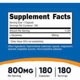 L-Glutamina - 800 mg - 180 Cápsulas - Haz Tu Pedido