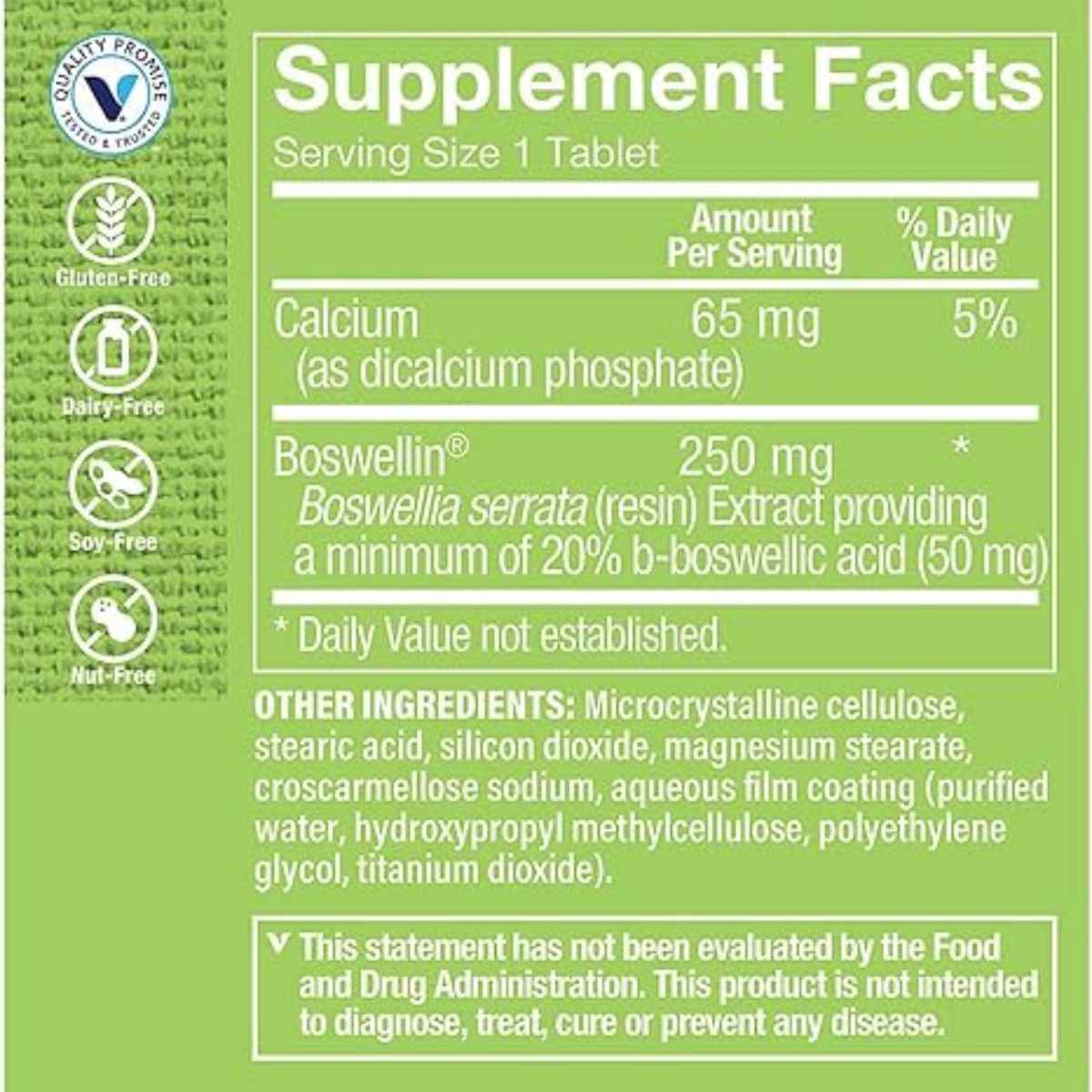 The Vitamin Shoppe - Extracto de Boswellia Serrata (250 mg - 120 Tabletas)
