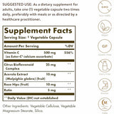 Solgar Ester-C® Plus 500 mg Vitamina C - 250 Cápsulas Vegetales - Tabla Nutricional - Haz Tu Pedido