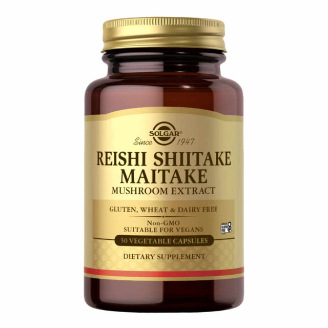 Solgar Extracto de Hongos Reishi, Shiitake, Maitake - 50 Cápsulas Vegetales - Haz Tu Pedido