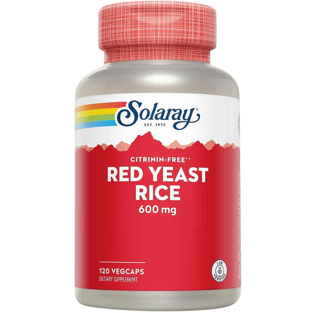 Solaray Arroz de Levadura Roja Control de Colesterol 600 mg - 120 Cápsulas Veganas - Haz Tu Pedido