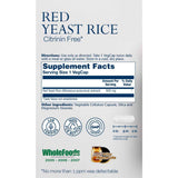 Solaray Arroz de Levadura Roja Control de Colesterol 600 mg - 120 Cápsulas Veganas - Tabla Nutricional - Haz Tu Pedido