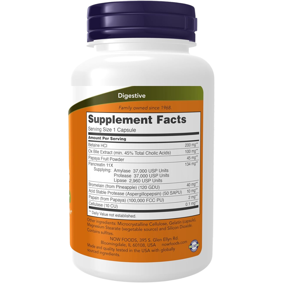 NOW Foods Enzimas Digestivas - 180 Cápsulas - Tabla Nutricional - Haz Tu Pedido