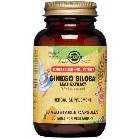 Solgar Extracto de Hoja de Ginkgo Biloba - 60  Cápsulas Vegetales - Haz Tu Pedido