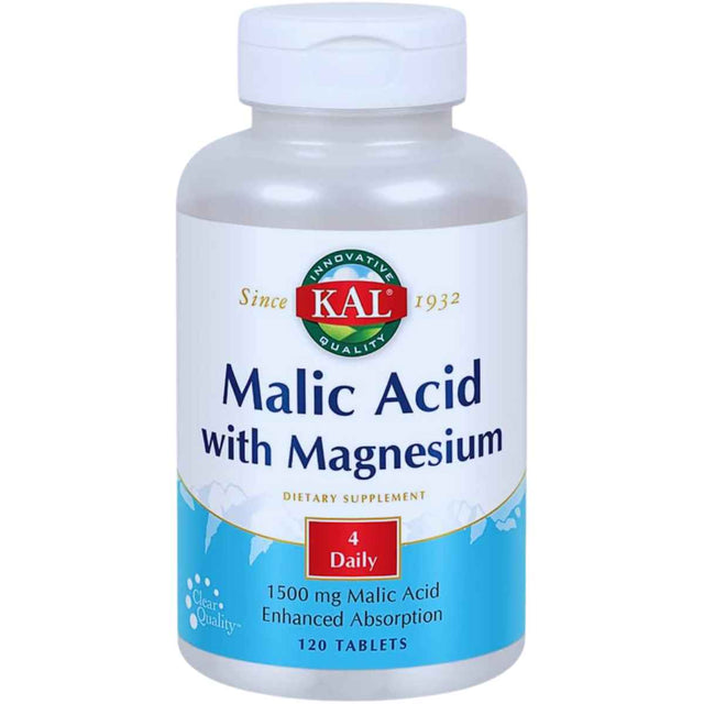 KAL Ácido Málico y Magnesio - |120 Tabletas - Haz Tu Pedido