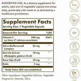 Solgar Ester-C® Plus 500 mg Vitamina C - 100 Cápsulas Vegetales - Tabla Nutricional - Haz Tu Pedido