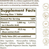 Solgar  Vitamina C con Rosa Mosqueta 1000 mg - 100 Tabletas - Tabla Nutricional - Haz Tu Pedido
