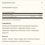 Solgar Hierro Quelado - 100  Tabletas - Tabla Nutricional - Haz Tu Pedido