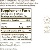 Solgar Fosfatidilcolina - 100 Cápsulas Blandas - Tabla Nutricional - Haz Tu Pedido