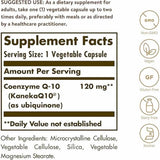 Solgar CoQ-10 120 mg - 60 Cápsulas Vegetales - Tabla Nutricional - Haz Tu Pedido