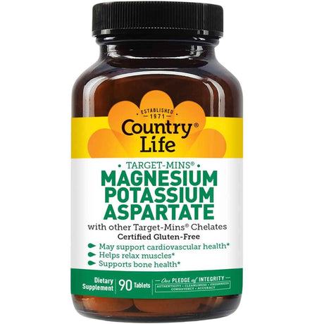Country Life Target-Mins Aspartato de Magnesio y Potasio - 90 Tabletas - Haz Tu Pedido