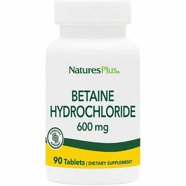 Natures Plus Clorhidrato De Betaína 600 mg - 90 Tabletas - Haz Tu Pedido

