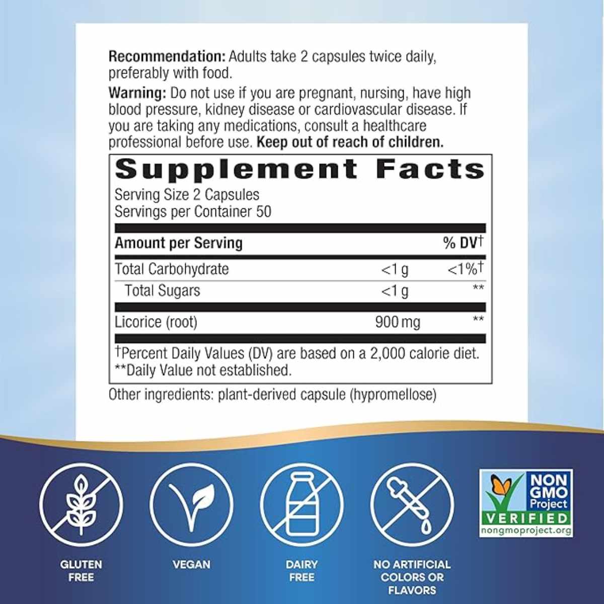 Natures Way Raíz de Regaliz 900 mg - 100 Cápsulas Veganas