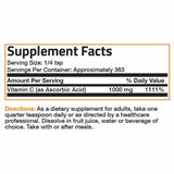Bronson Vitamina C Cristales de Ácido Ascórbico Puro  1000 mg - 1 lb - Tabla Nutricional - Haz Tu Pedido
