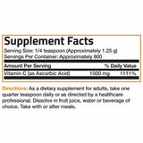 Bronson Bronson Vitamina C Ácido Ascórbico Puro Cristales 1000 mg - 1 kg - Tabla Nutricional - Haz Tu Pedido
