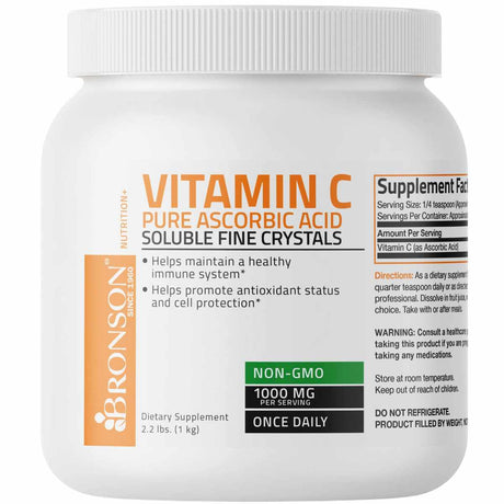 Bronson Bronson Vitamina C Ácido Ascórbico Puro Cristales 1000 mg - 1 kg - Haz Tu Pedido
