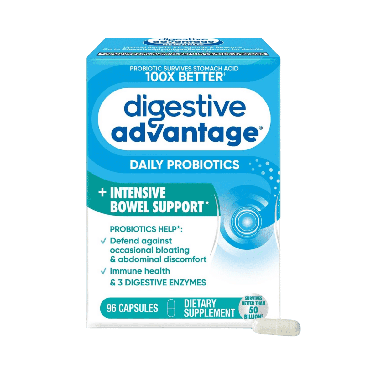Schiff Digestive Advantage Probiotics - 96 Cápsulas - Haz Tu Pedido
