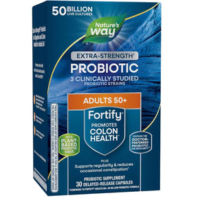 Natures Way Fortify® Probiótico Diario para Mayores 50 Mil Millones CFU - 30 Cápsulas de Liberación Retardada - Haz Tu Pedido