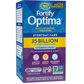 Natures Way Fortify® Optima® Probiótico y Prebiótico 35 Mil Millones CFU - 60 Cápsulas de Liberación Retardada - Haz Tu Pedido