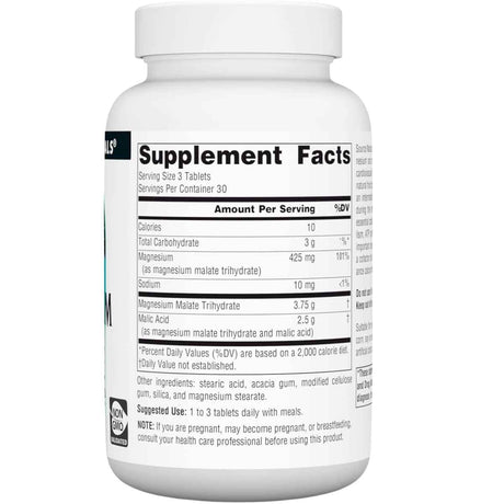 Source Naturals Malato de Magnesio  3750 mg - 90 Tabletas - Tabla Nutricional - Haz Tu Pedido