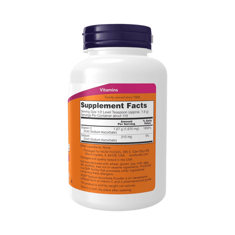 NOW Foods Ascorbato de Sodio en Polvo - 227 g - Haz Tu Pedido