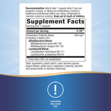 Natures Way Primadophilus® Probiótico Bifidus  Bienestar Digestivo 5 Mil Millones CFU - 90 Cápsulas - Tabla Nutricional - Haz Tu Pedido