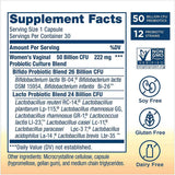 Renew Life Probiotico para Cuidado Digestivo Mujeres 50 Mil Millones CFU - 30 Cápsulas Vegetarianas - Tabla Nutricional - Haz Tu Pedido
