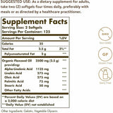 Solgar Aceite de Linaza 1250 mg - 250 Cápsulas Blandas - Tabla Nutricional - Haz Tu Pedido