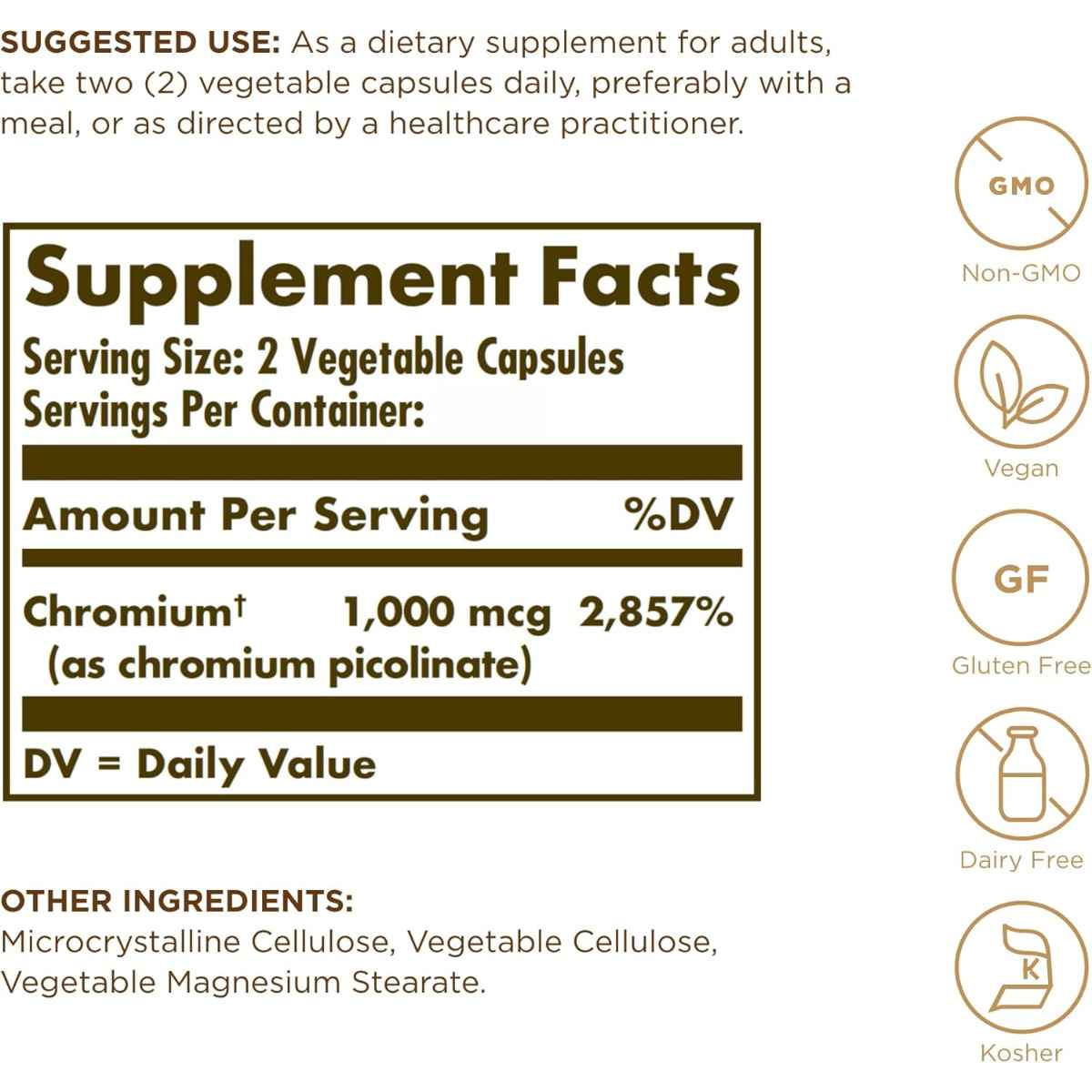 Solgar Chromium Picolinate 500 mcg - Haz Tu Pedido